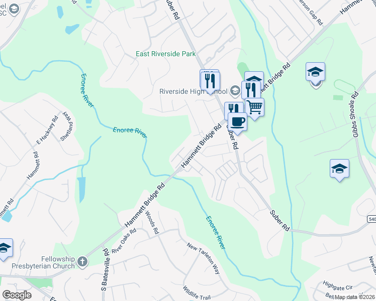 map of restaurants, bars, coffee shops, grocery stores, and more near 23 Stratus Court in Greer