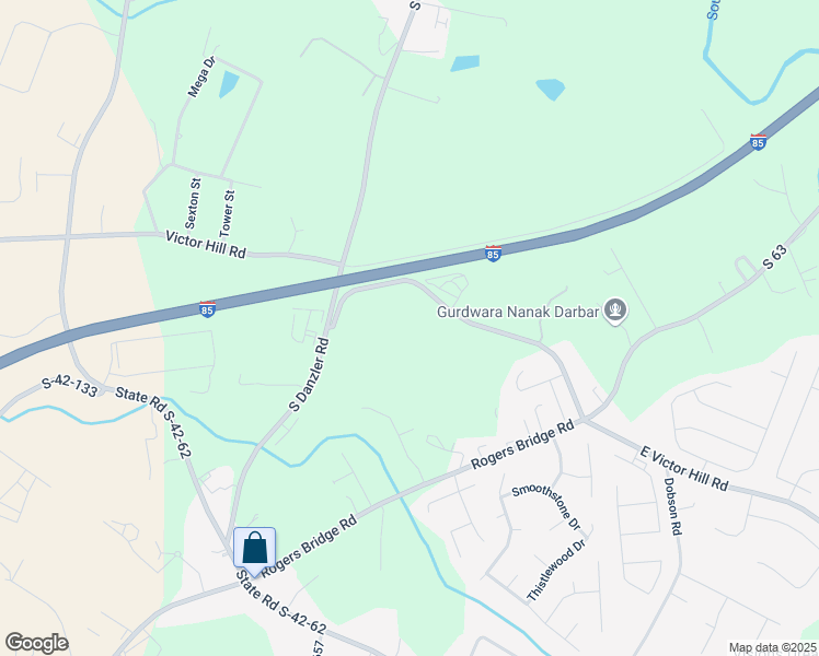 map of restaurants, bars, coffee shops, grocery stores, and more near 202 East Victor Hill Road in Duncan