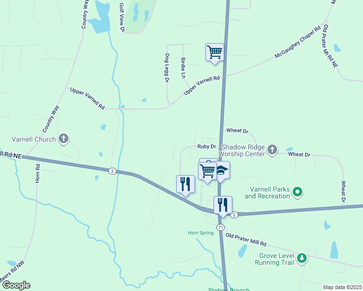 map of restaurants, bars, coffee shops, grocery stores, and more near 4007 Ruby Drive in Cohutta