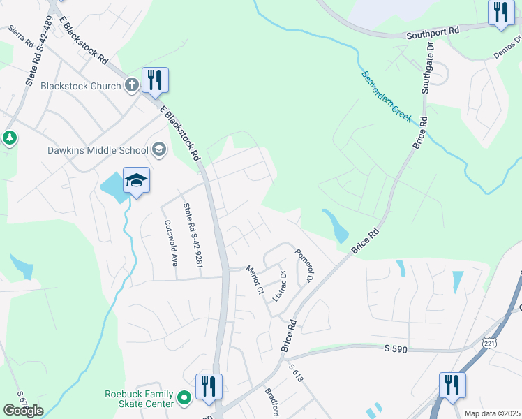 map of restaurants, bars, coffee shops, grocery stores, and more near 810 Amarillo Drive in Moore