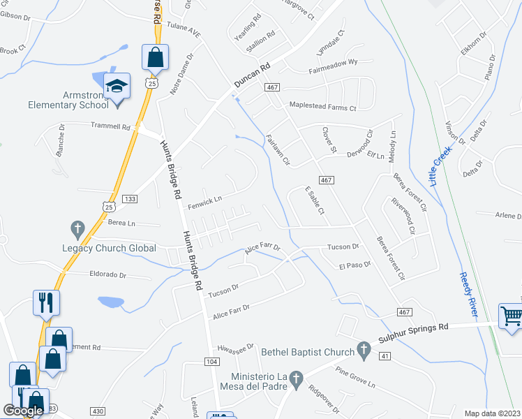 map of restaurants, bars, coffee shops, grocery stores, and more near 31 Blue Mountain Drive in Greenville