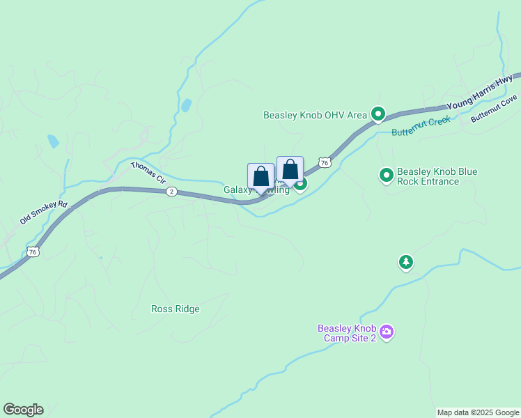 map of restaurants, bars, coffee shops, grocery stores, and more near 3196 Highway 515 West in Blairsville