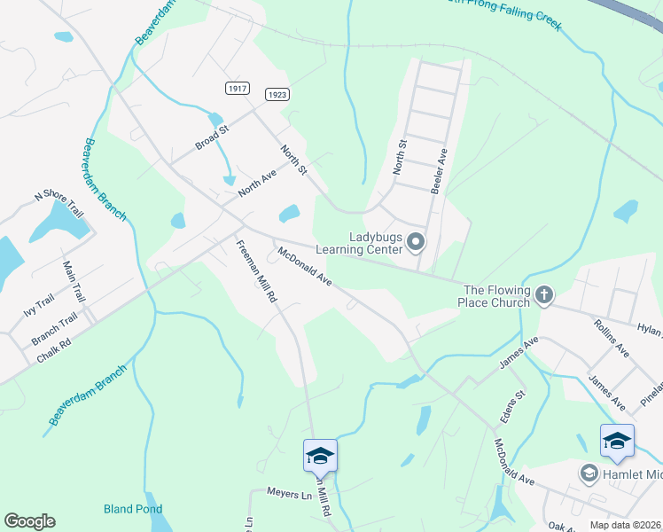 map of restaurants, bars, coffee shops, grocery stores, and more near 2205 McDonald Avenue in Hamlet