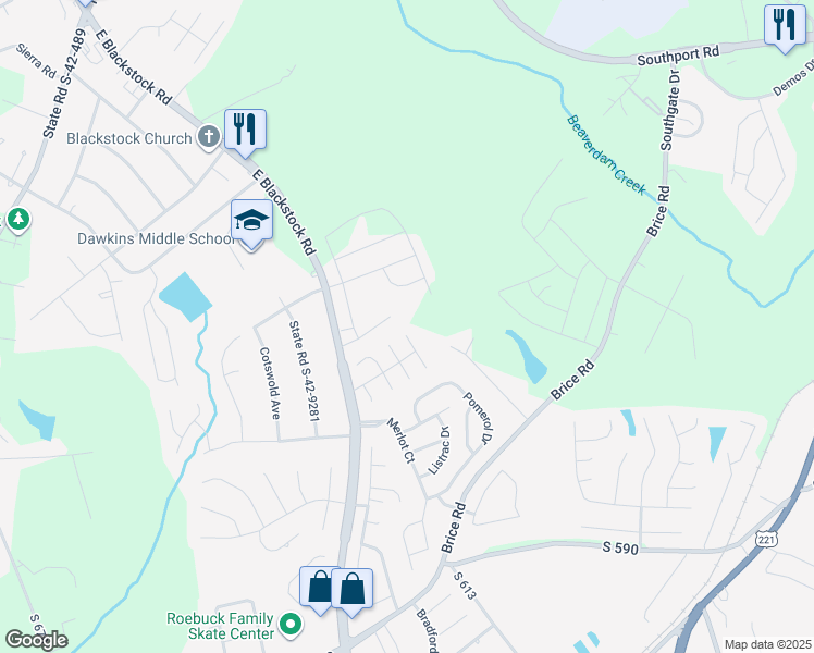 map of restaurants, bars, coffee shops, grocery stores, and more near 812 Amarillo Drive in Moore