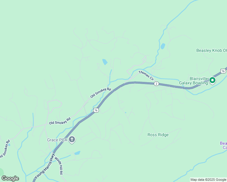 map of restaurants, bars, coffee shops, grocery stores, and more near 3 Moss Cove Road in Blairsville
