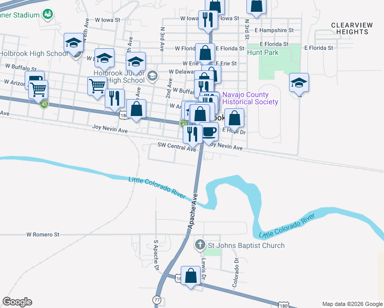 map of restaurants, bars, coffee shops, grocery stores, and more near 154 Joy Nevin Avenue in Holbrook