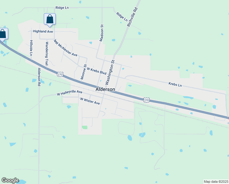 map of restaurants, bars, coffee shops, grocery stores, and more near in Alderson