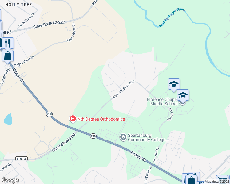 map of restaurants, bars, coffee shops, grocery stores, and more near 129 Clingstone Trail in Duncan