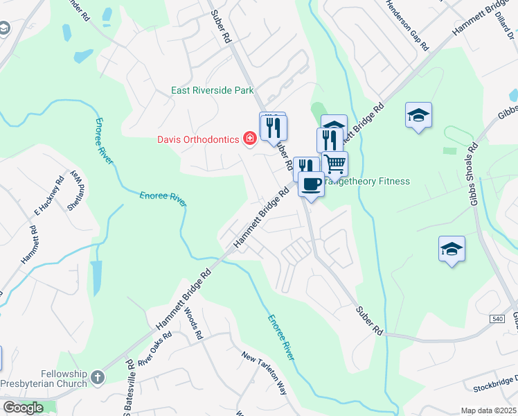map of restaurants, bars, coffee shops, grocery stores, and more near 104 Constantine Way in Greer
