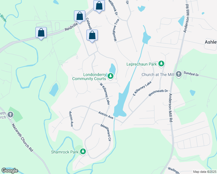 map of restaurants, bars, coffee shops, grocery stores, and more near 238 West Killarney Lake in Moore