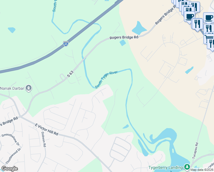 map of restaurants, bars, coffee shops, grocery stores, and more near 673 Diamond Ridge Way in Duncan