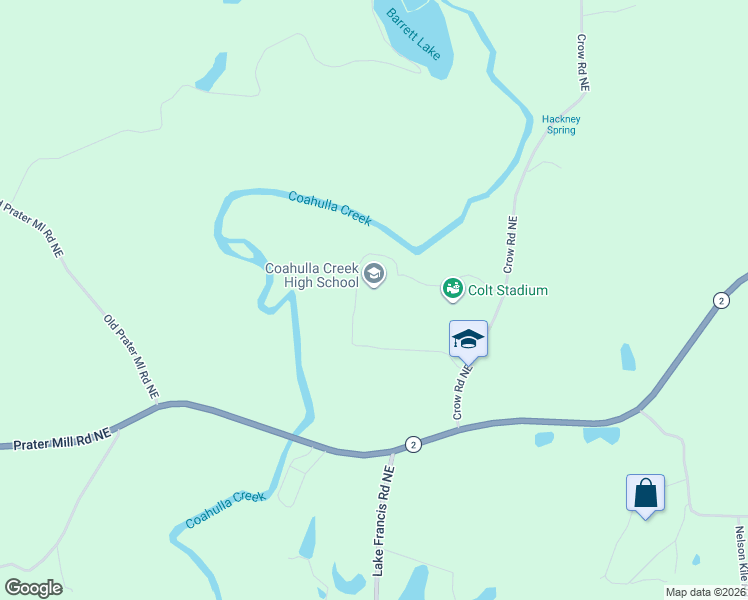 map of restaurants, bars, coffee shops, grocery stores, and more near Unnamed Road in Dalton