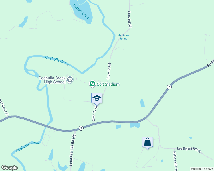 map of restaurants, bars, coffee shops, grocery stores, and more near 4009 Crow Road Northeast in Dalton