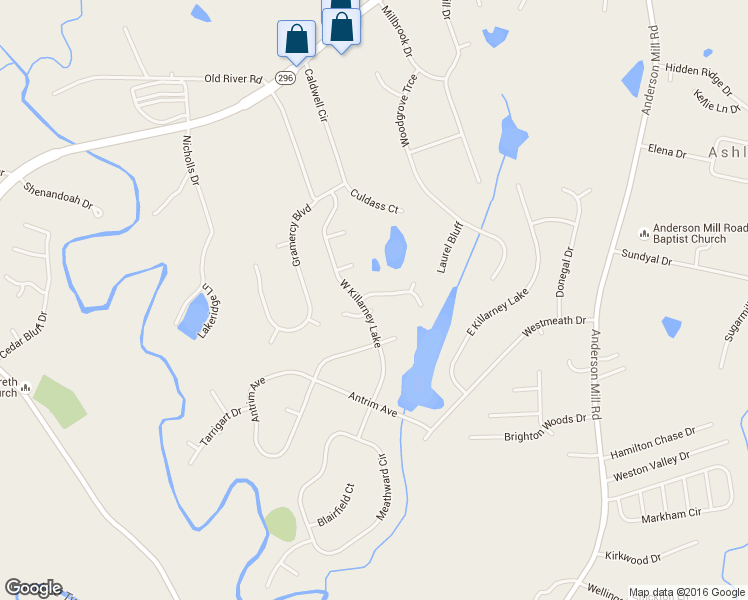 map of restaurants, bars, coffee shops, grocery stores, and more near 238 West Killarney Lake in Moore