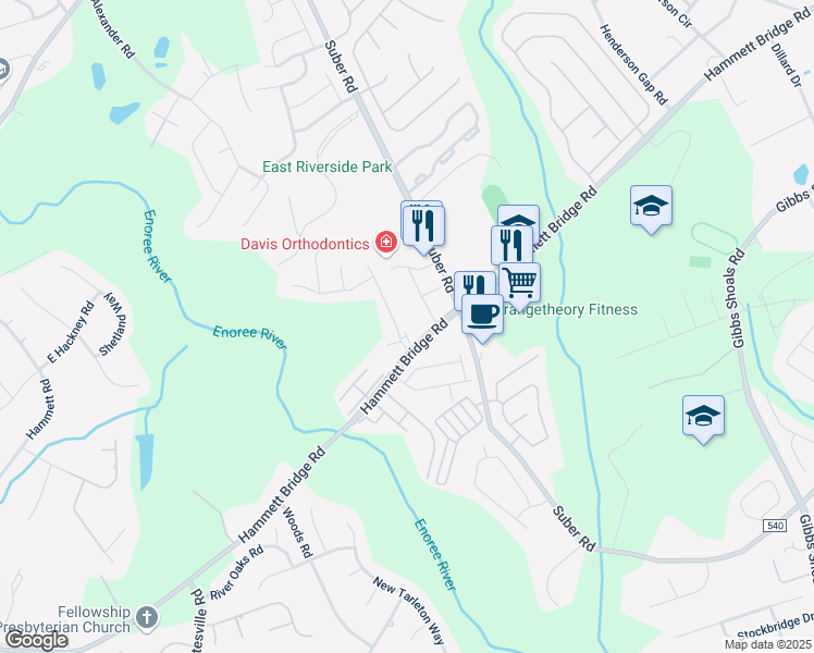 map of restaurants, bars, coffee shops, grocery stores, and more near 104 Constantine Way in Greer