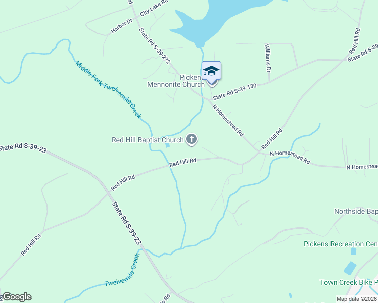 map of restaurants, bars, coffee shops, grocery stores, and more near 560 Red Hill Road in Pickens