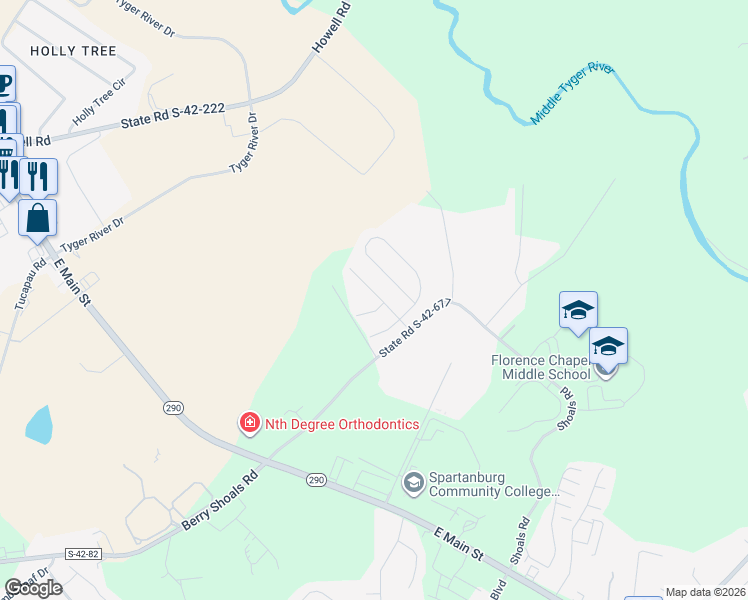 map of restaurants, bars, coffee shops, grocery stores, and more near 129 Clingstone Trail in Duncan