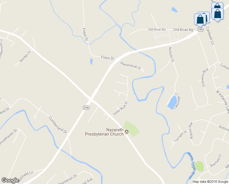 map of restaurants, bars, coffee shops, grocery stores, and more near 535 Bridgeford Lane in Moore