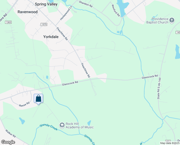 map of restaurants, bars, coffee shops, grocery stores, and more near 778 Peachtree Road in Rock Hill