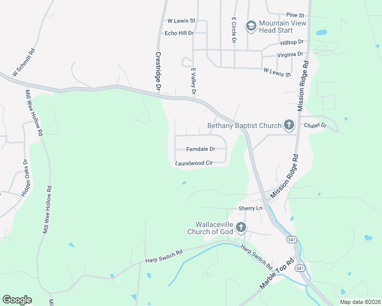 map of restaurants, bars, coffee shops, grocery stores, and more near 153 Ferndale Drive in Rossville