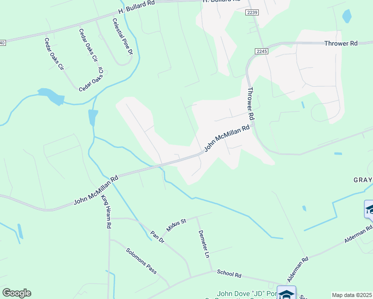 map of restaurants, bars, coffee shops, grocery stores, and more near 3061 John McMillan Rd in Hope Mills