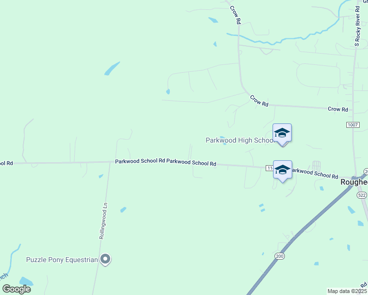 map of restaurants, bars, coffee shops, grocery stores, and more near 3600 Parkwood School Road in Monroe