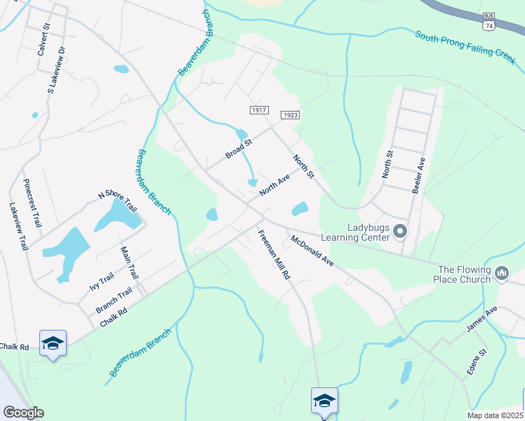 map of restaurants, bars, coffee shops, grocery stores, and more near 765 Mill Road in Hamlet