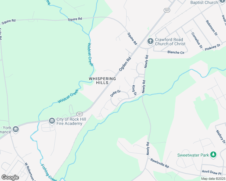 map of restaurants, bars, coffee shops, grocery stores, and more near 1918 Doby Drive in Rock Hill