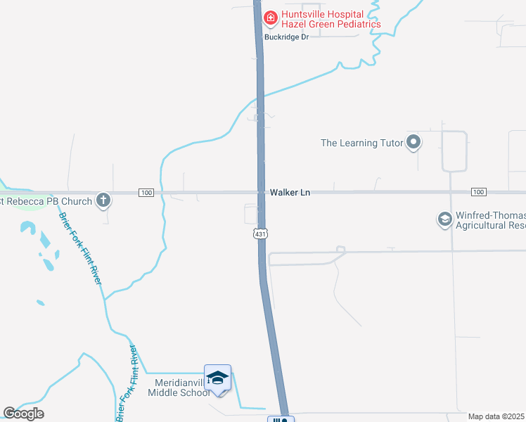 map of restaurants, bars, coffee shops, grocery stores, and more near 13304 Alabama 1 in Meridianville
