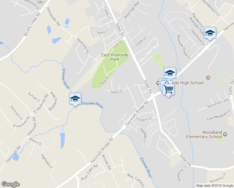 map of restaurants, bars, coffee shops, grocery stores, and more near 403 Riello Dr in Greer