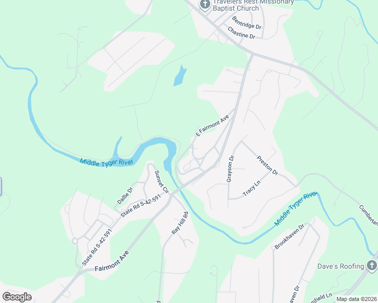 map of restaurants, bars, coffee shops, grocery stores, and more near 2116 East Fairmont Avenue in Spartanburg