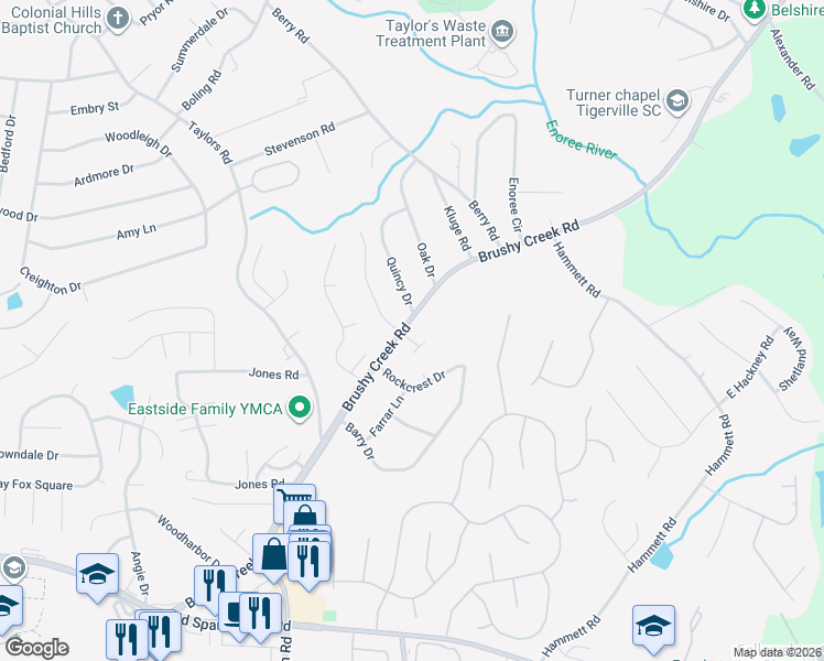 map of restaurants, bars, coffee shops, grocery stores, and more near 4 Chosen Court in Greer