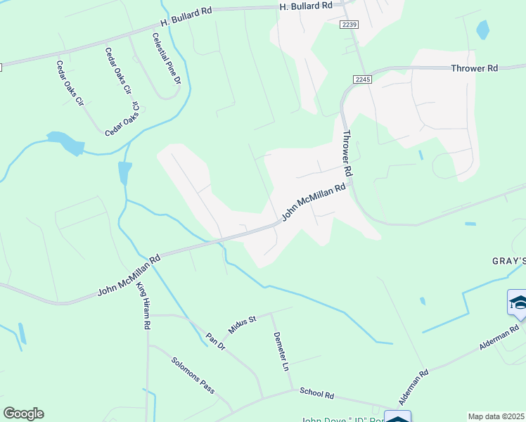 map of restaurants, bars, coffee shops, grocery stores, and more near 3061 John McMillan Rd in Hope Mills