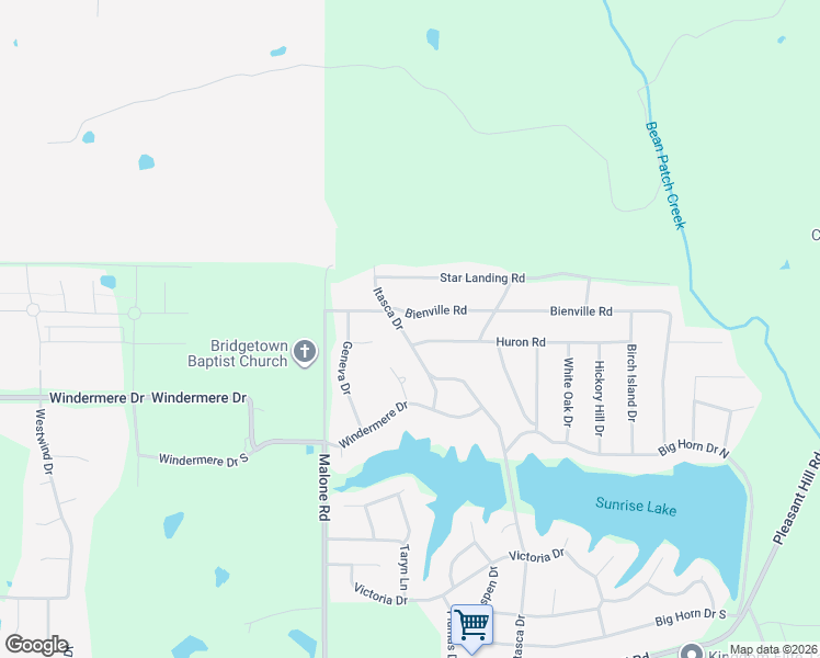 map of restaurants, bars, coffee shops, grocery stores, and more near 2880 Itasca Drive in Bridgetown