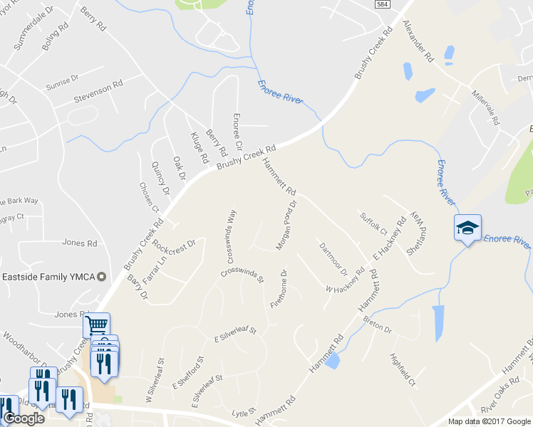 map of restaurants, bars, coffee shops, grocery stores, and more near 36 Riley Hill Court in Greer