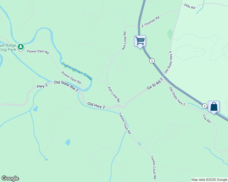 map of restaurants, bars, coffee shops, grocery stores, and more near 13 Black Oak Ridge in Blue Ridge