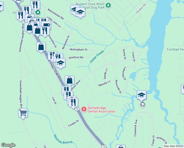 map of restaurants, bars, coffee shops, grocery stores, and more near 218 Ketner Boulevard in Havelock
