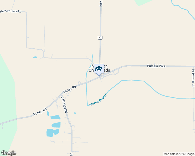 map of restaurants, bars, coffee shops, grocery stores, and more near 131 Toney Road in Toney