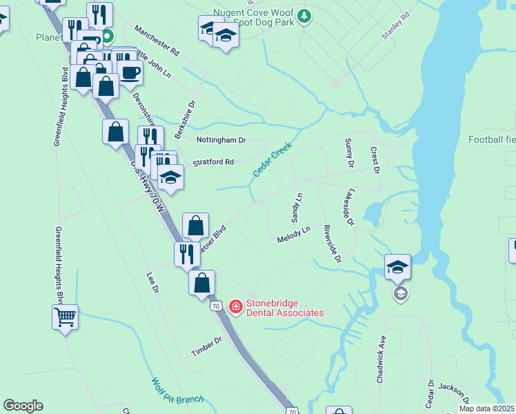 map of restaurants, bars, coffee shops, grocery stores, and more near 218 Ketner Boulevard in Havelock