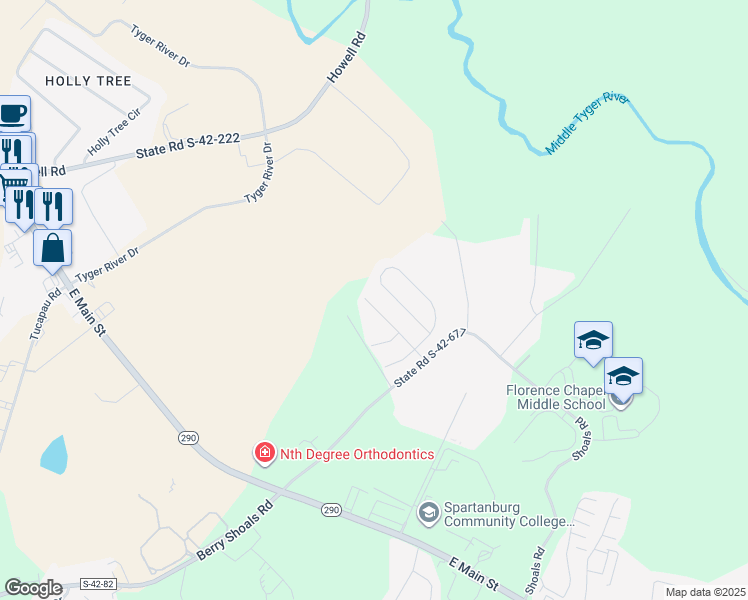 map of restaurants, bars, coffee shops, grocery stores, and more near 172 Clingstone Trail in Duncan