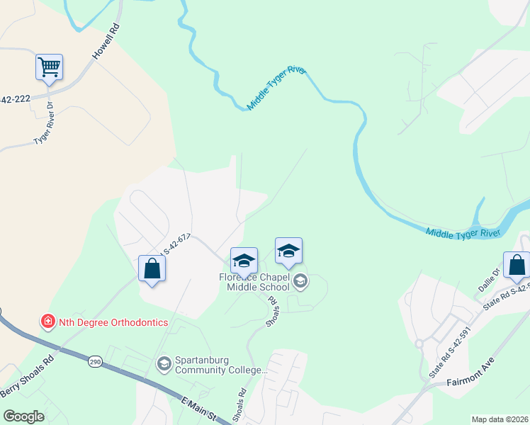 map of restaurants, bars, coffee shops, grocery stores, and more near 205 Eastberrys Creek Road in Duncan