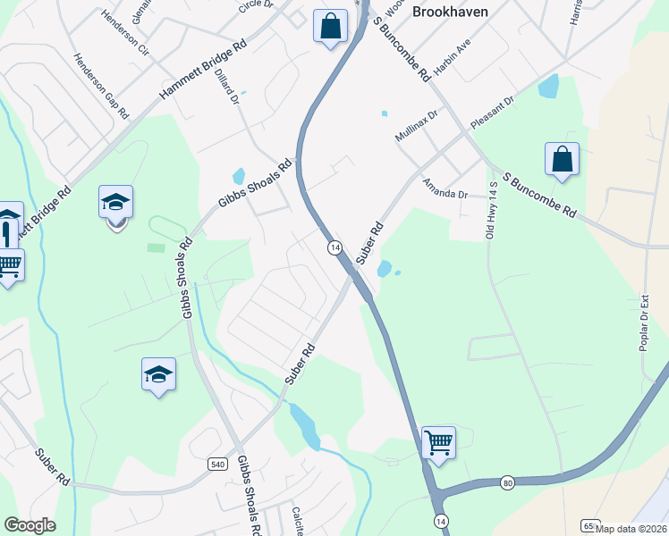 map of restaurants, bars, coffee shops, grocery stores, and more near 1670 South Carolina 14 in Greer