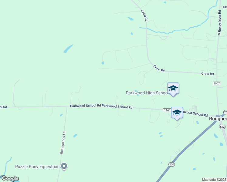 map of restaurants, bars, coffee shops, grocery stores, and more near 3600 Parkwood School Road in Monroe