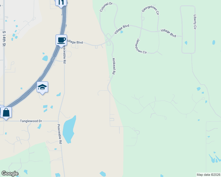 map of restaurants, bars, coffee shops, grocery stores, and more near 815 Kinkead Road in McAlester