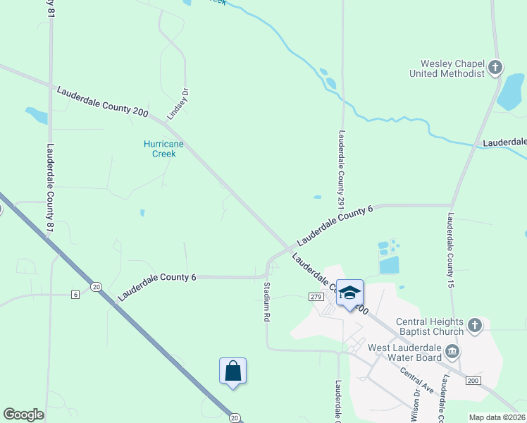 map of restaurants, bars, coffee shops, grocery stores, and more near 2378-2490 Lauderdale County 200 in Florence