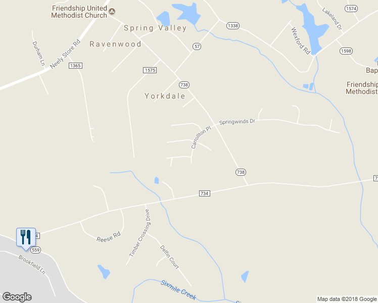 map of restaurants, bars, coffee shops, grocery stores, and more near 728 Carrollton Place in Rock Hill