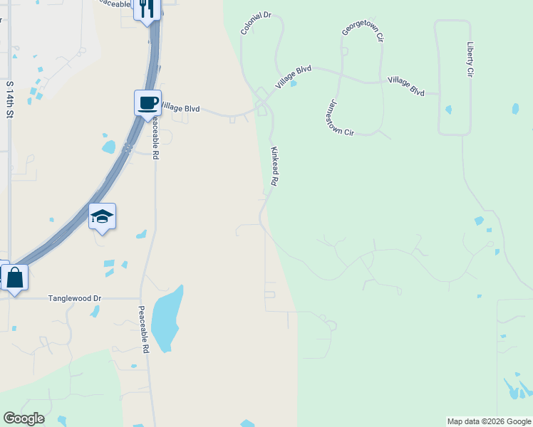 map of restaurants, bars, coffee shops, grocery stores, and more near 815 Kinkead Road in McAlester