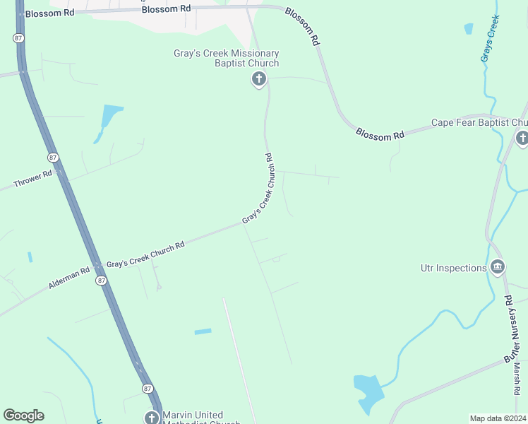 map of restaurants, bars, coffee shops, grocery stores, and more near 4975 Gray's Creek Church Road in Hope Mills