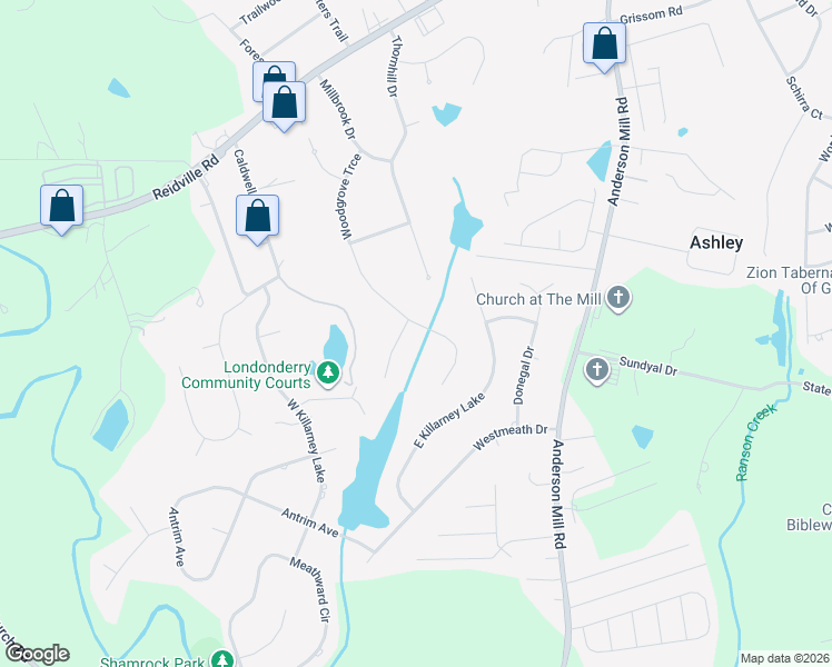 map of restaurants, bars, coffee shops, grocery stores, and more near 403 Woodgrove Trce in Spartanburg