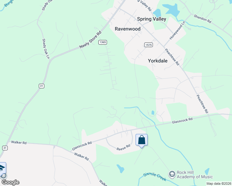 map of restaurants, bars, coffee shops, grocery stores, and more near 2984 Starnes Drive in Rock Hill